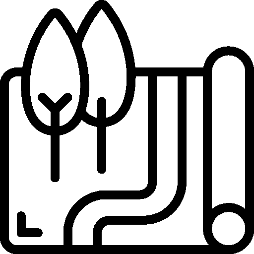 black planning landscaping icon